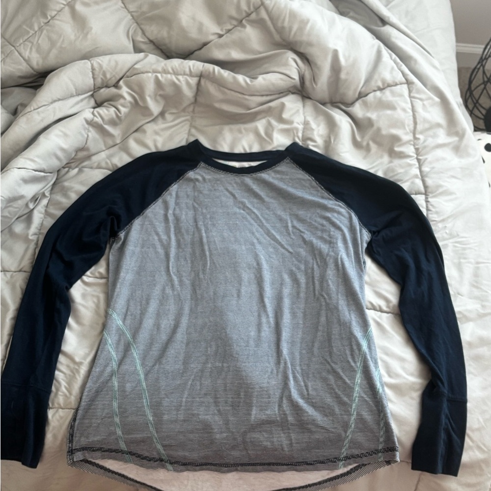 Tek Gear Navy and White Striped Shirt
